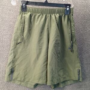 ASICS Mens Running Shorts Olive Green Lightweight Athletic Gym Small
